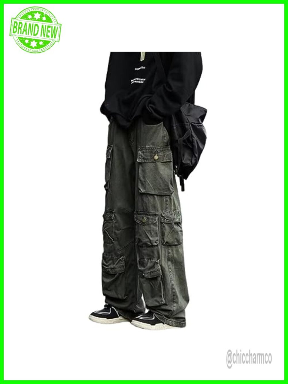 FantasyGears Y2K Gothic Cargo Pants Baggy Streetwear Hip Hop Joggers Parachute